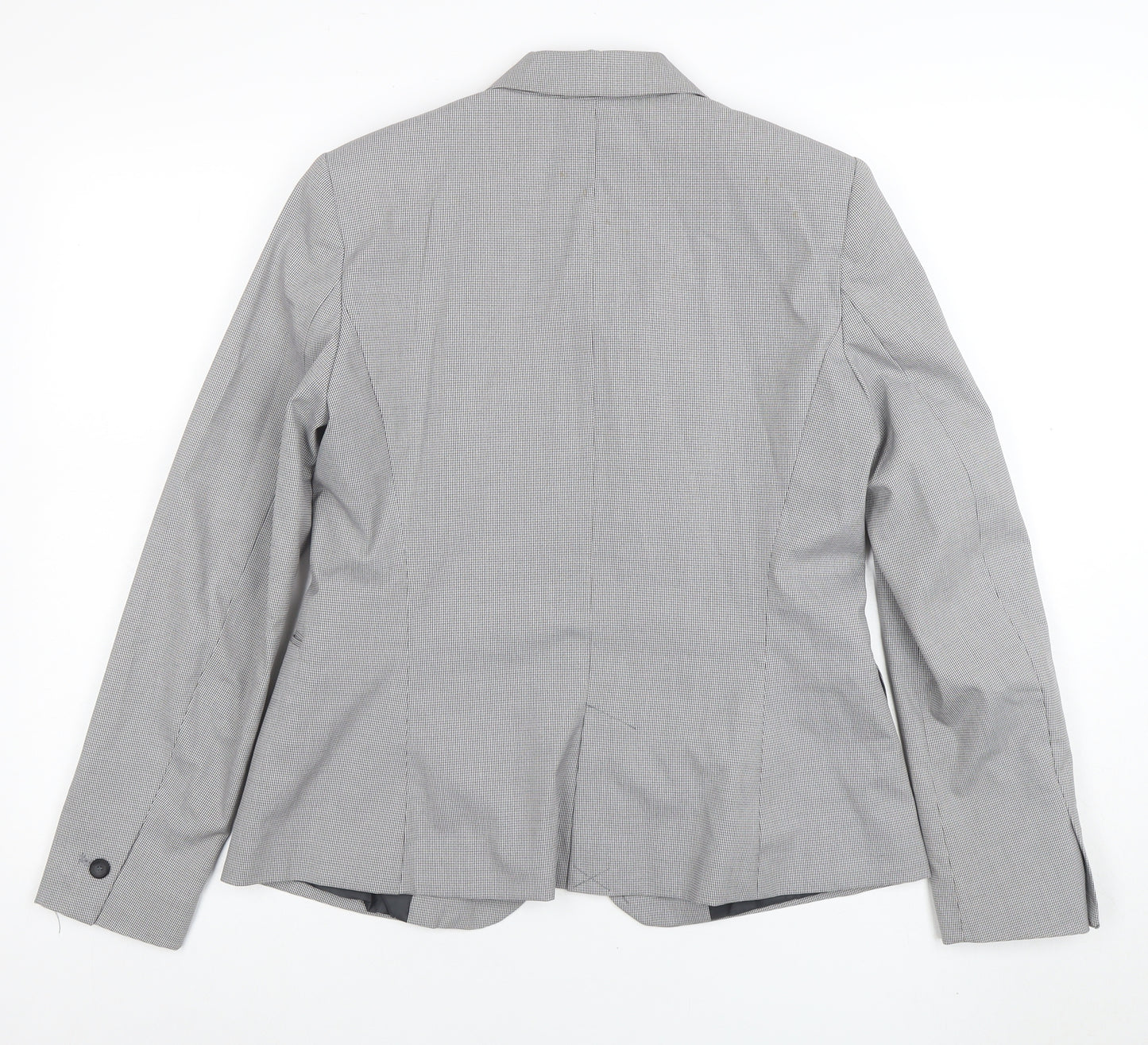 Zara Basic Women's Grey Single-Breasted Blazer Size 12 Classic Fit