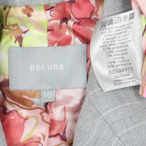 Per Una Womens Grey Pinstripe Single-Breasted Blazer Size 10