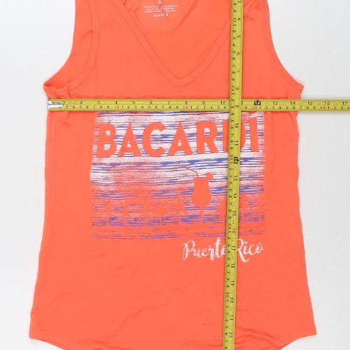 Bacardi Women's Orange Sleeveless Tank Top S Cotton Blend