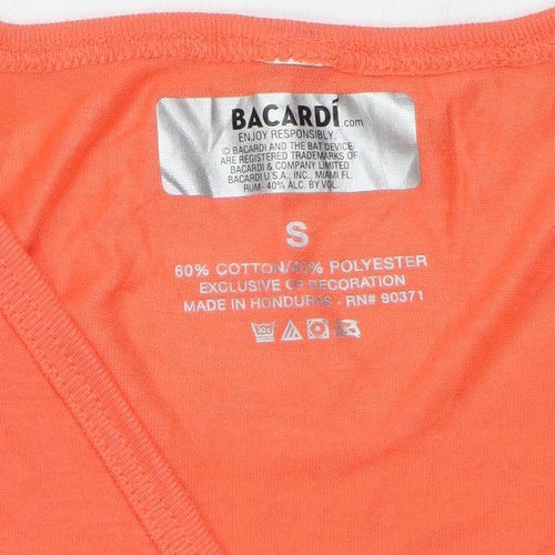 Bacardi Women's Orange Sleeveless Tank Top S Cotton Blend