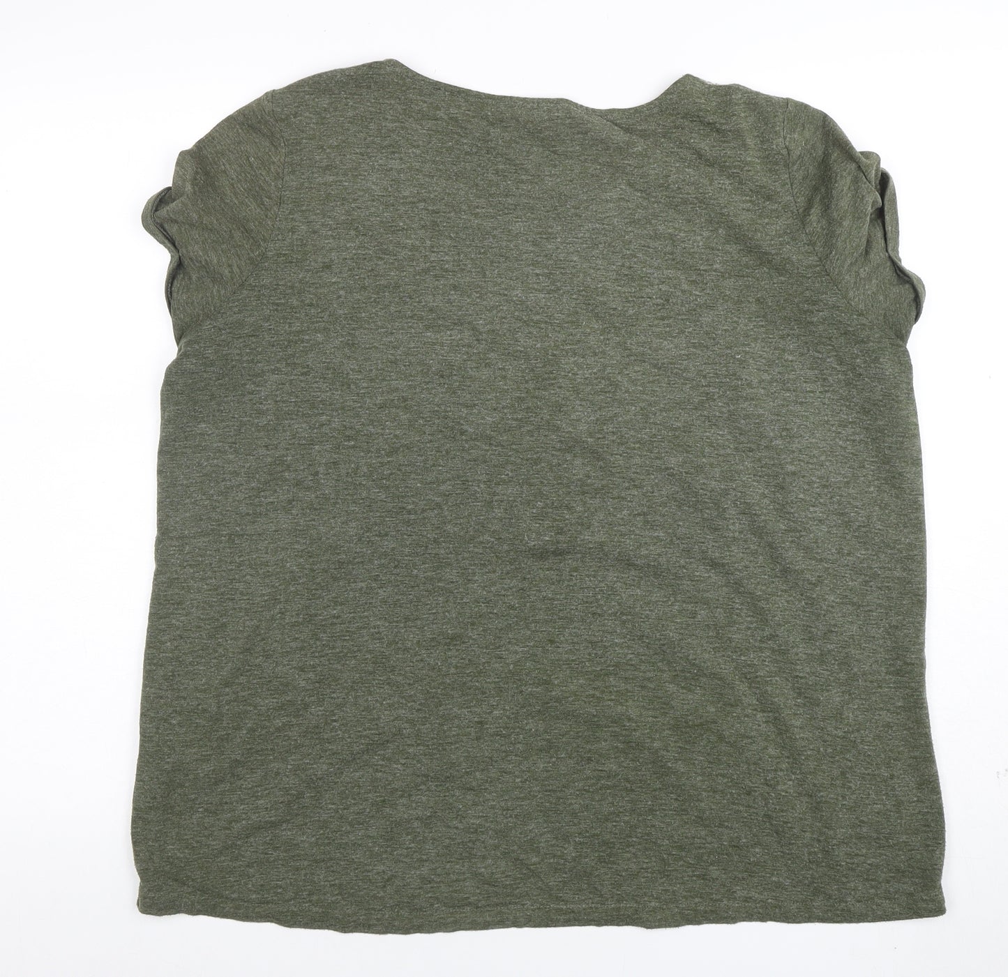 Marks and Spencer Womens Green Floral Jersey T-Shirt Size 18