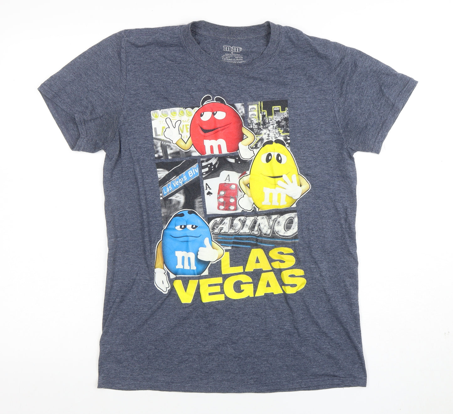 M&M's Men's Blue Graphic Las Vegas Short Sleeve T-Shirt Size S