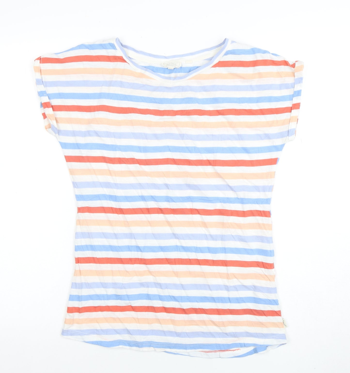 Fat Face Women’s Multicoloured Striped Cotton Boat Neck T-Shirt Size 8