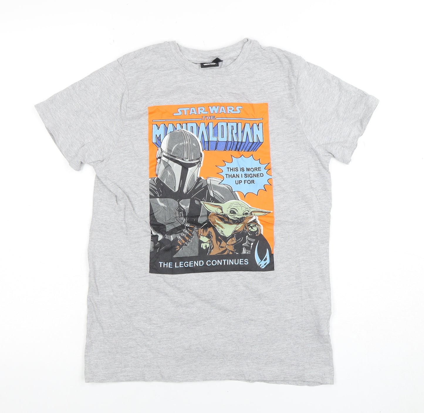 Star Wars Boys Grey The Mandalorian Graphic T-Shirt 11-12 Years