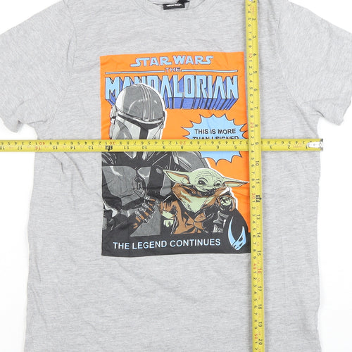 Star Wars Boys Grey The Mandalorian Graphic T-Shirt 11-12 Years