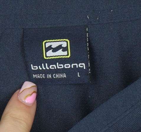 Billabong Mens Navy Blue Short Sleeve Button-Up Shirt Size L