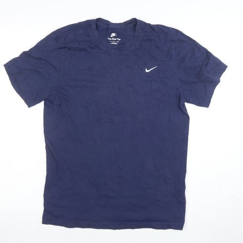 Nike Men's Navy Blue Crew Neck Short Sleeve Cotton T-Shirt S