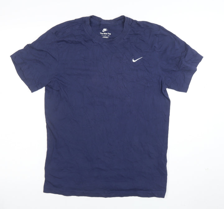 Nike Men's Navy Blue Crew Neck Short Sleeve Cotton T-Shirt S