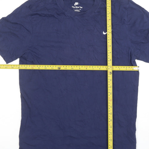 Nike Men's Navy Blue Crew Neck Short Sleeve Cotton T-Shirt S