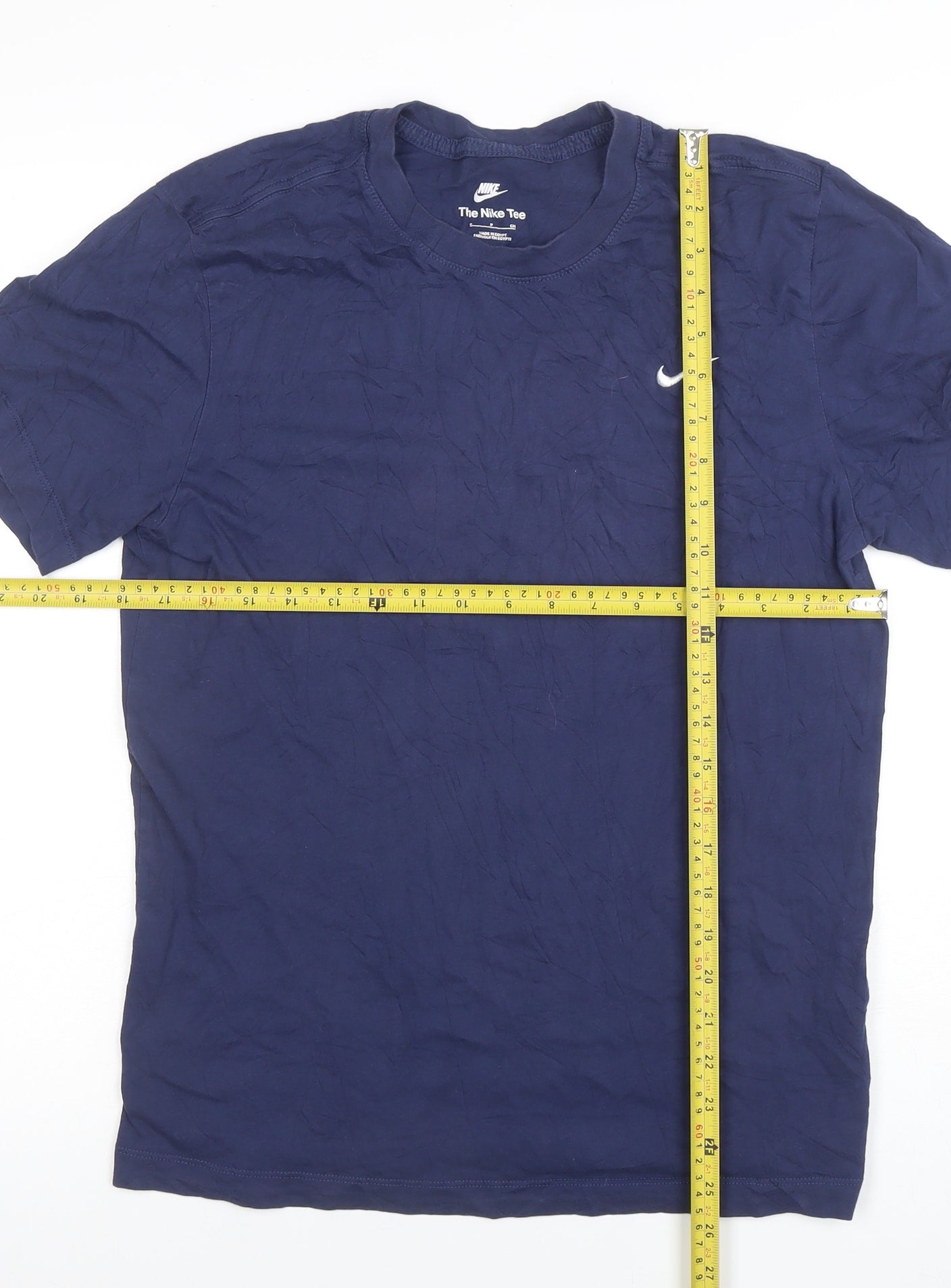 Nike Men's Navy Blue Crew Neck Short Sleeve Cotton T-Shirt S