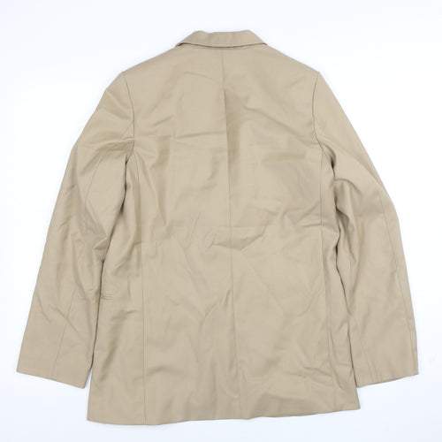 H&M Women Beige Single-Breasted Blazer XS Regular Fit Suit Jacket