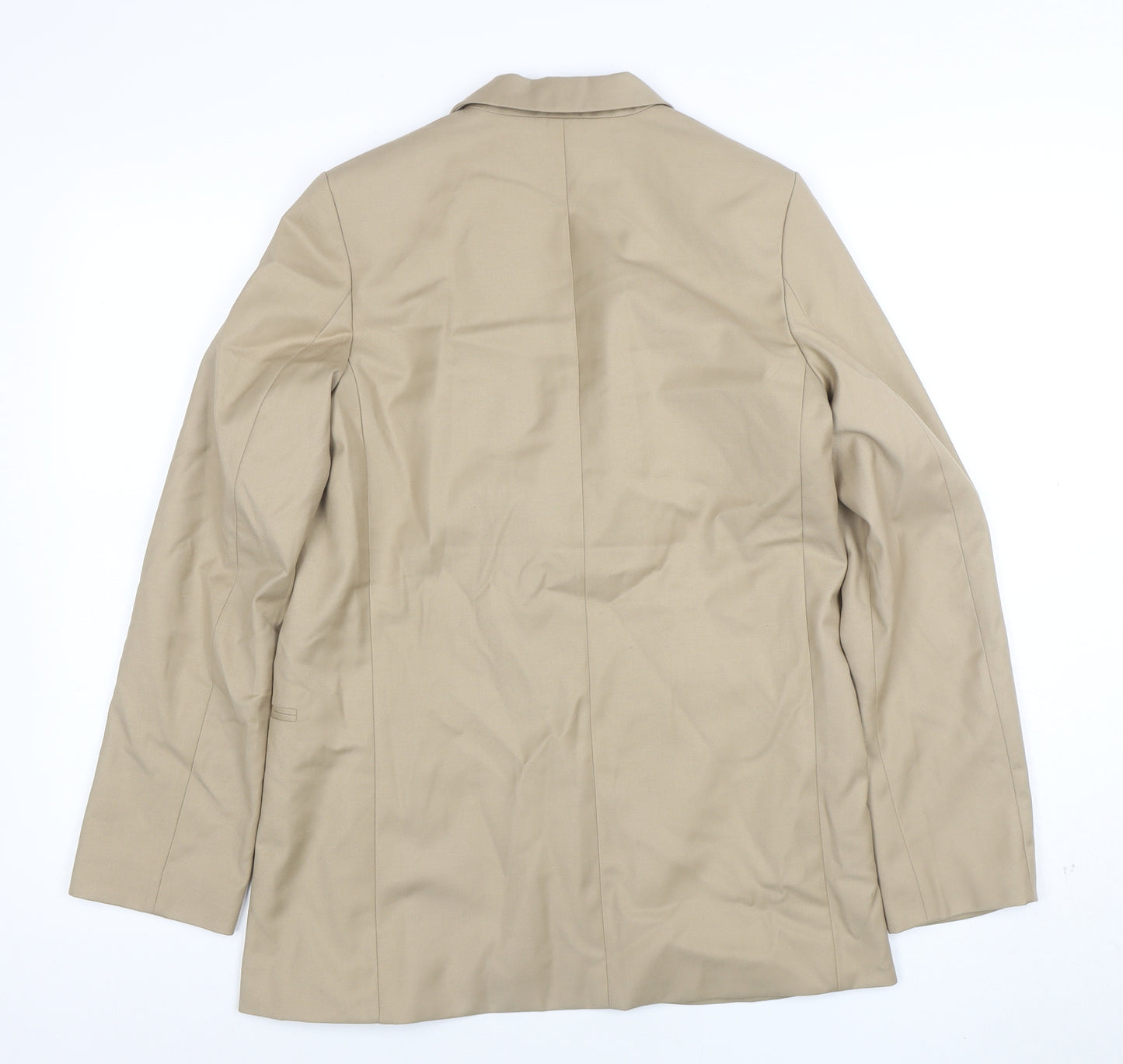 H&M Women Beige Single-Breasted Blazer XS Regular Fit Suit Jacket