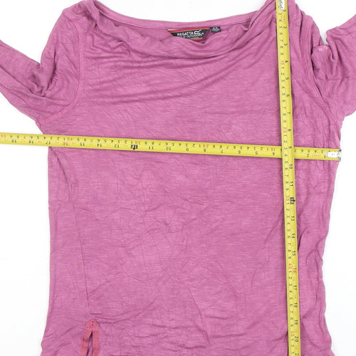 Regatta Womens Pink Long Sleeve Boat Neck Viscose T-Shirt Size 14