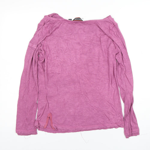 Regatta Womens Pink Long Sleeve Boat Neck Viscose T-Shirt Size 14