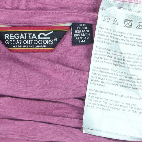 Regatta Womens Pink Long Sleeve Boat Neck Viscose T-Shirt Size 14