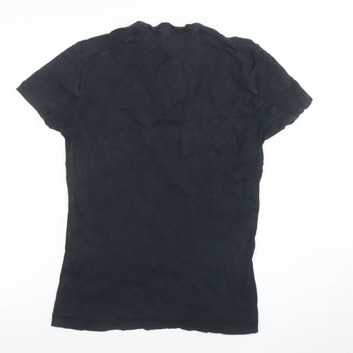 GAS Womens Black Cotton Short Sleeve Crew Neck T-Shirt S