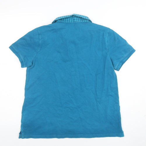 Lands' End Men's Blue Short Sleeve Polo Shirt Size M