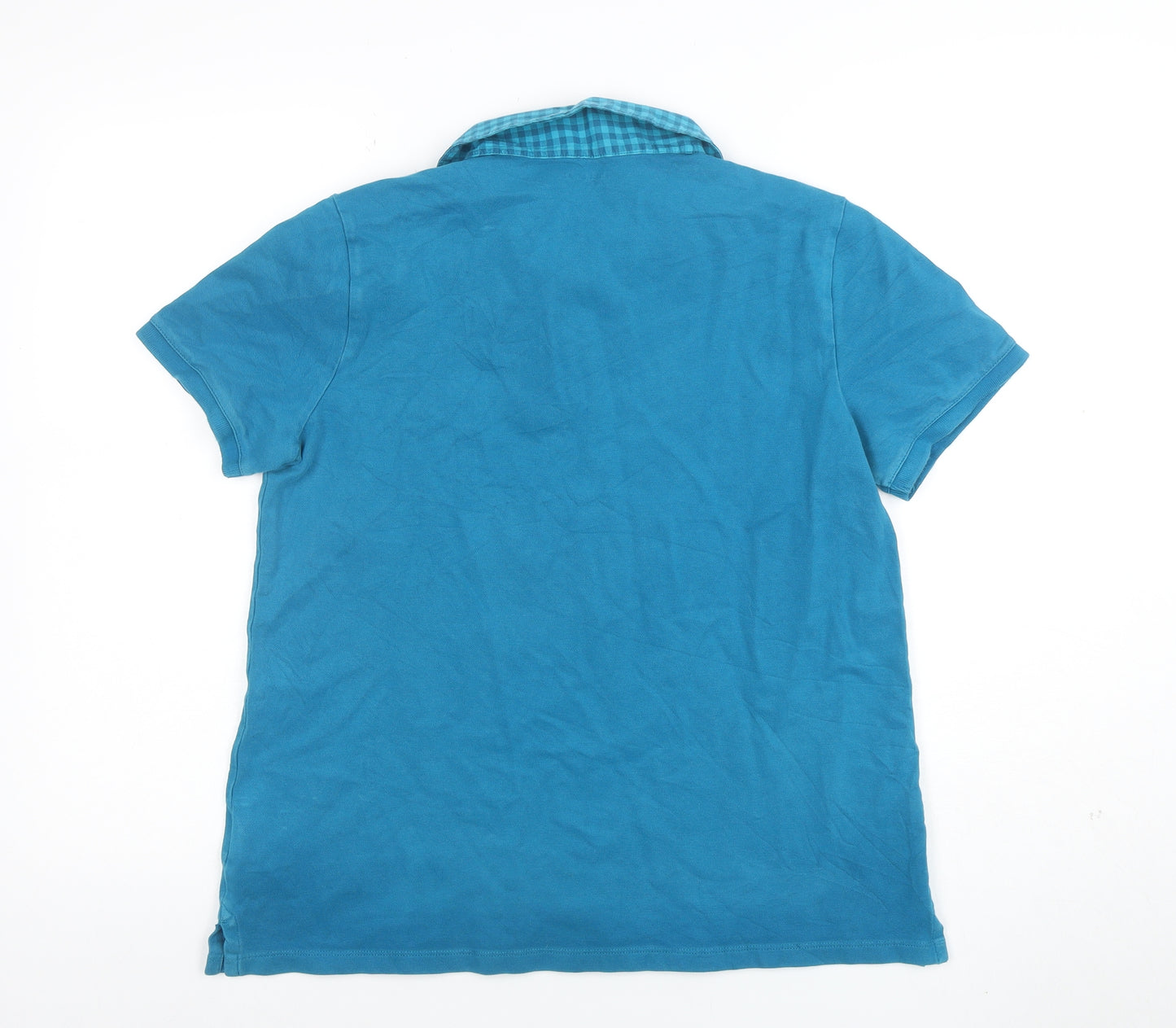Lands' End Men's Blue Short Sleeve Polo Shirt Size M
