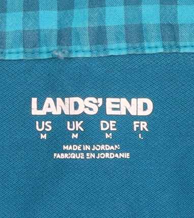 Lands' End Men's Blue Short Sleeve Polo Shirt Size M