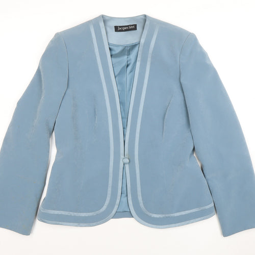 Jacques Vert Women Blue Shawl Collar Blazer Jacket Size 10