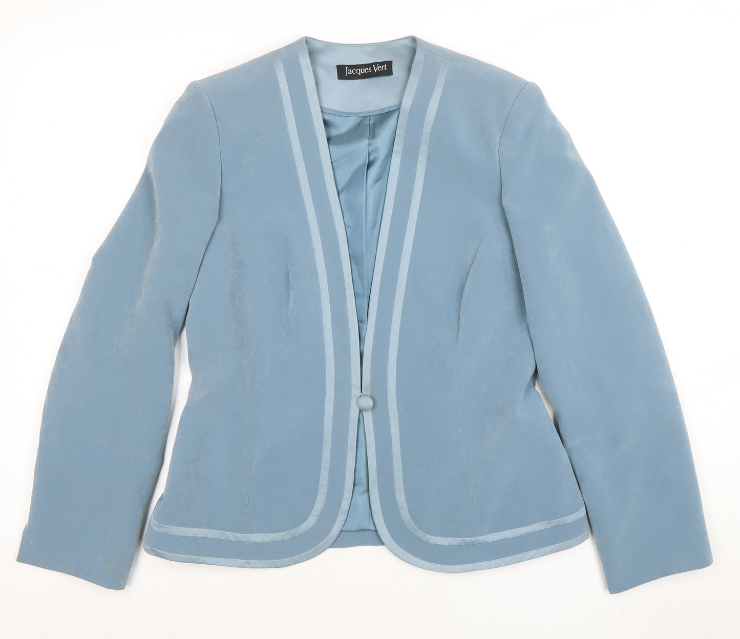 Jacques Vert Women Blue Shawl Collar Blazer Jacket Size 10