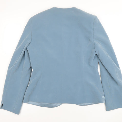 Jacques Vert Women Blue Shawl Collar Blazer Jacket Size 10