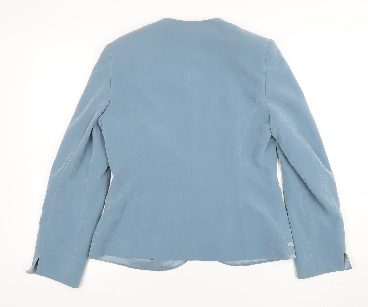 Jacques Vert Women Blue Shawl Collar Blazer Jacket Size 10