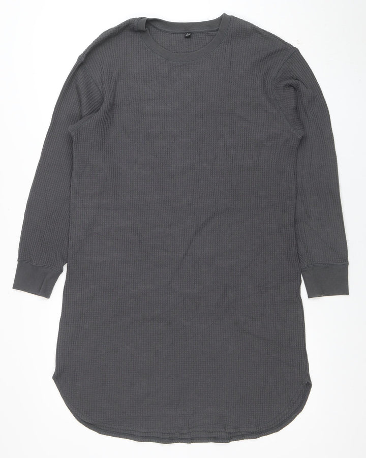Uniqlo Women Grey M Long Sleeve Knit T-Shirt Dress