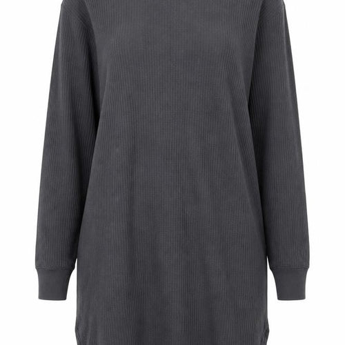Uniqlo Women Grey M Long Sleeve Knit T-Shirt Dress