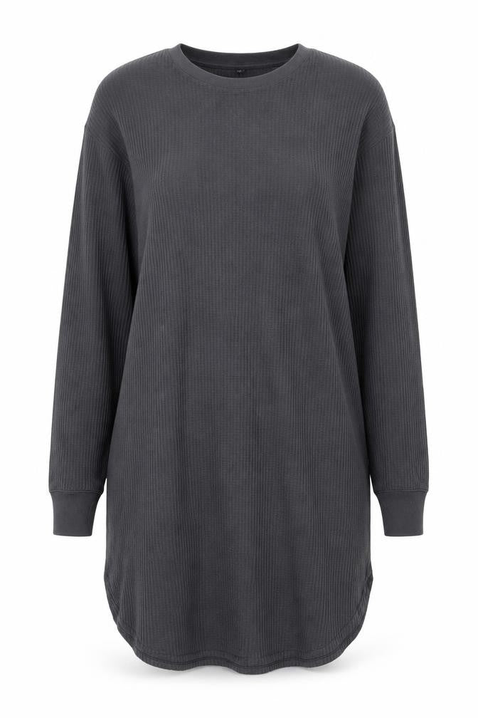 Uniqlo Women Grey M Long Sleeve Knit T-Shirt Dress