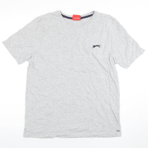 Slazenger Men’s Grey Crew Neck Short Sleeve Cotton T-Shirt M