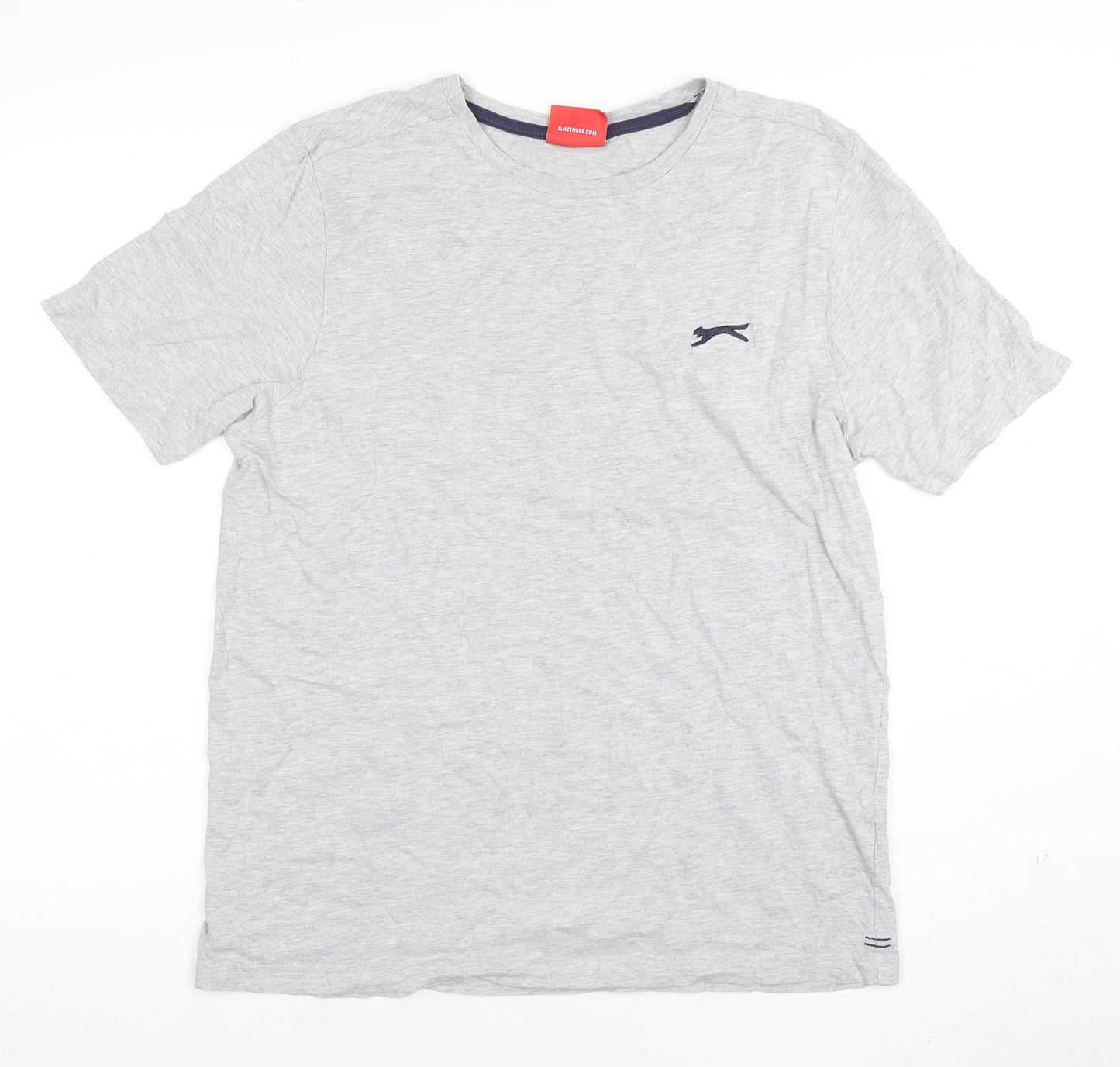 Slazenger Men’s Grey Crew Neck Short Sleeve Cotton T-Shirt M