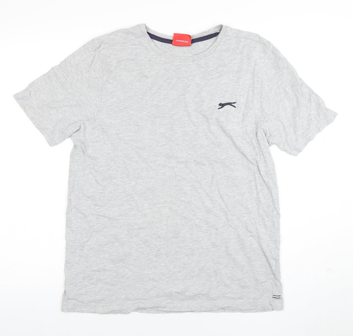 Slazenger Men’s Grey Crew Neck Short Sleeve Cotton T-Shirt M