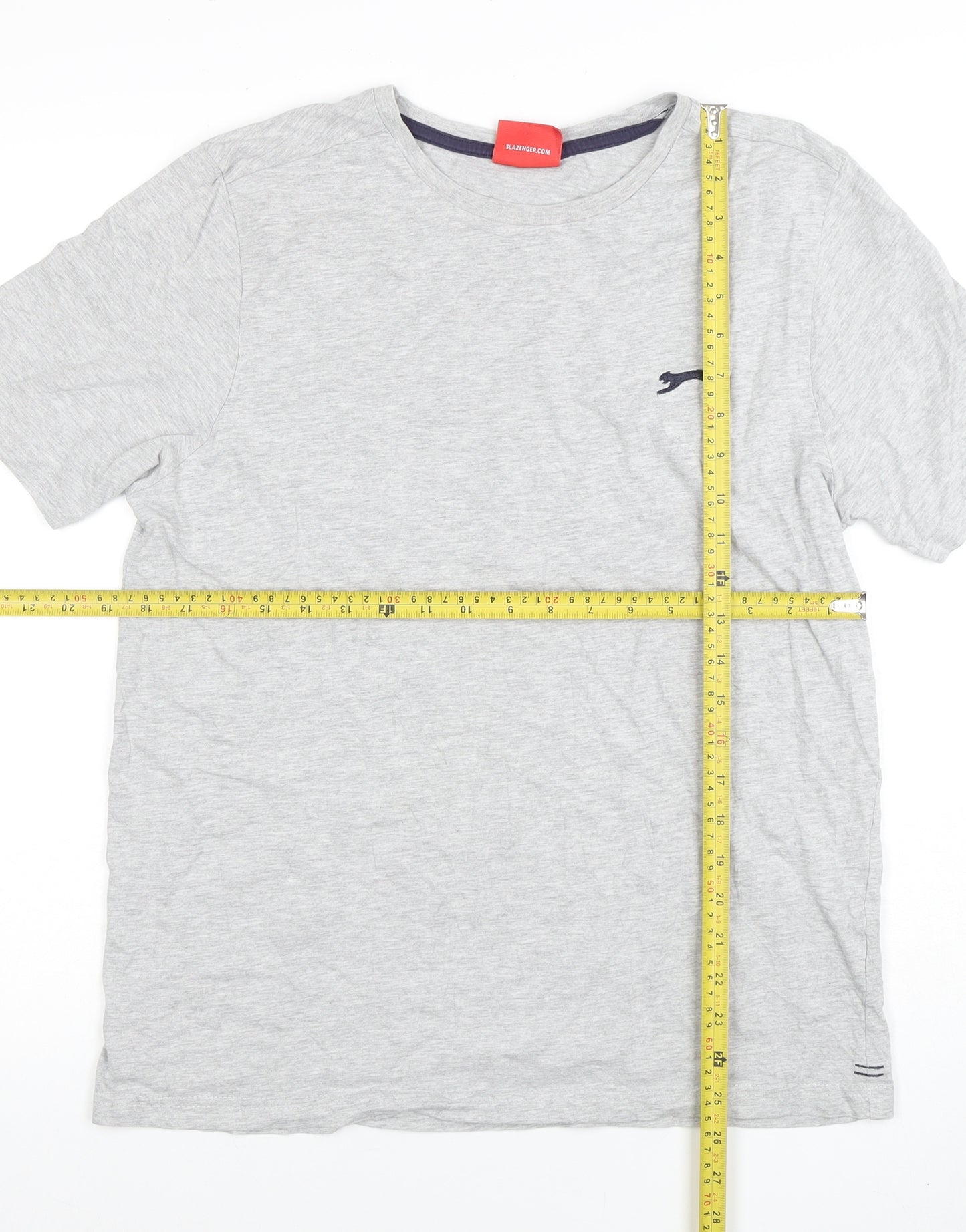 Slazenger Men’s Grey Crew Neck Short Sleeve Cotton T-Shirt M