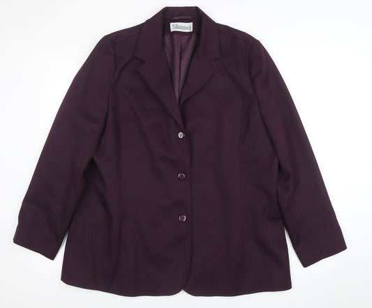 Slimma Women's Purple Size 20 Classic Lined Two-Button Blazer