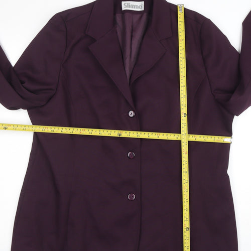 Slimma Women's Purple Size 20 Classic Lined Two-Button Blazer