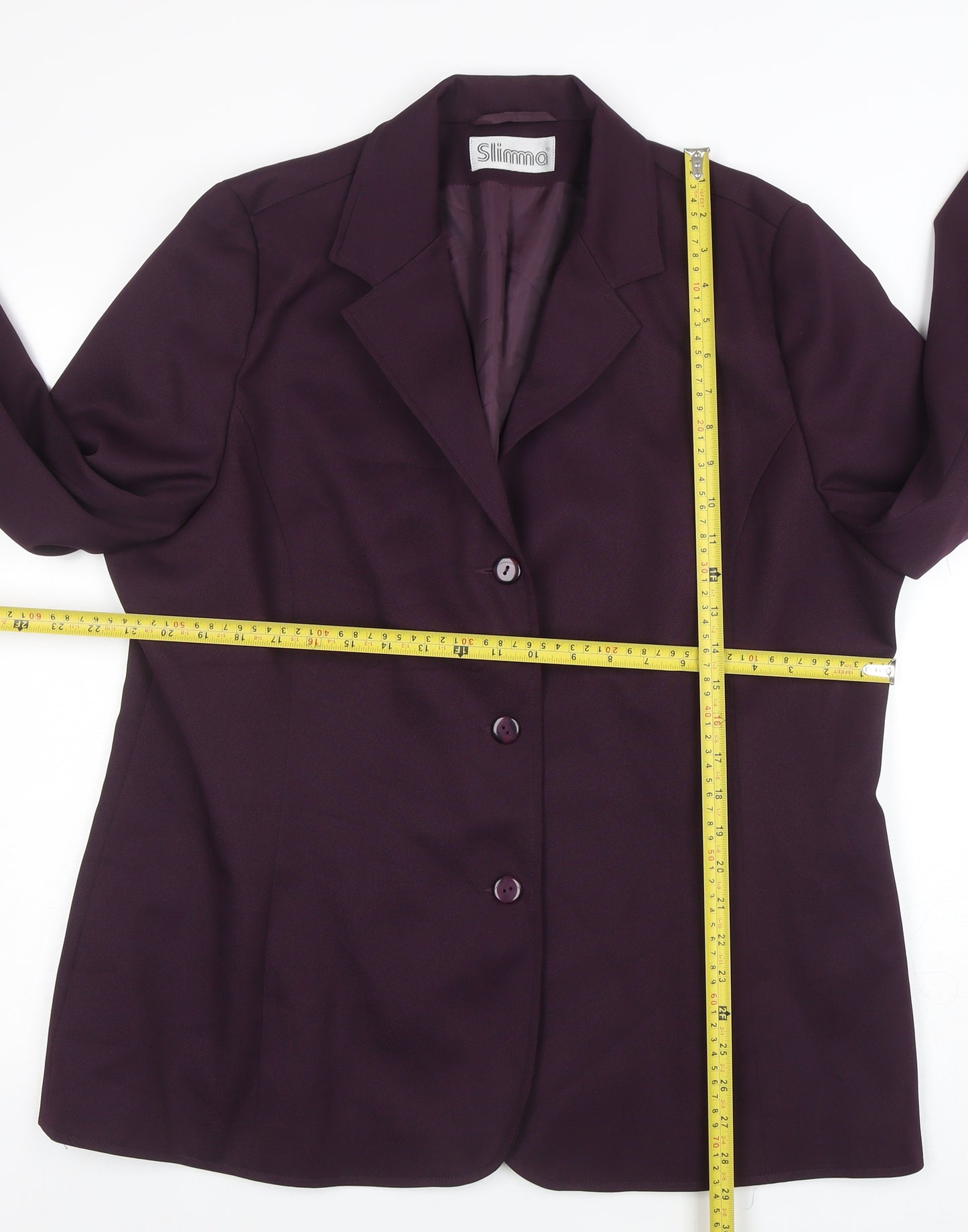 Slimma Women's Purple Size 20 Classic Lined Two-Button Blazer