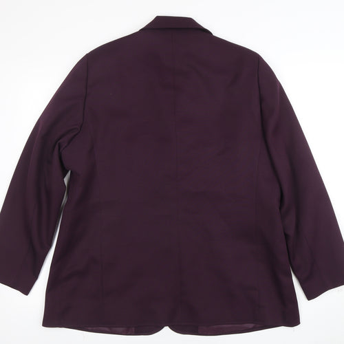 Slimma Women's Purple Size 20 Classic Lined Two-Button Blazer