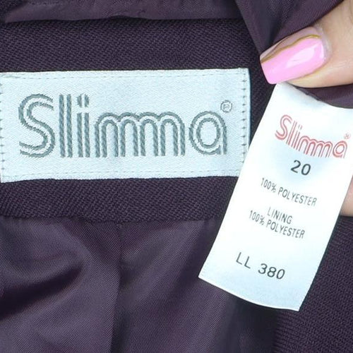 Slimma Women's Purple Size 20 Classic Lined Two-Button Blazer