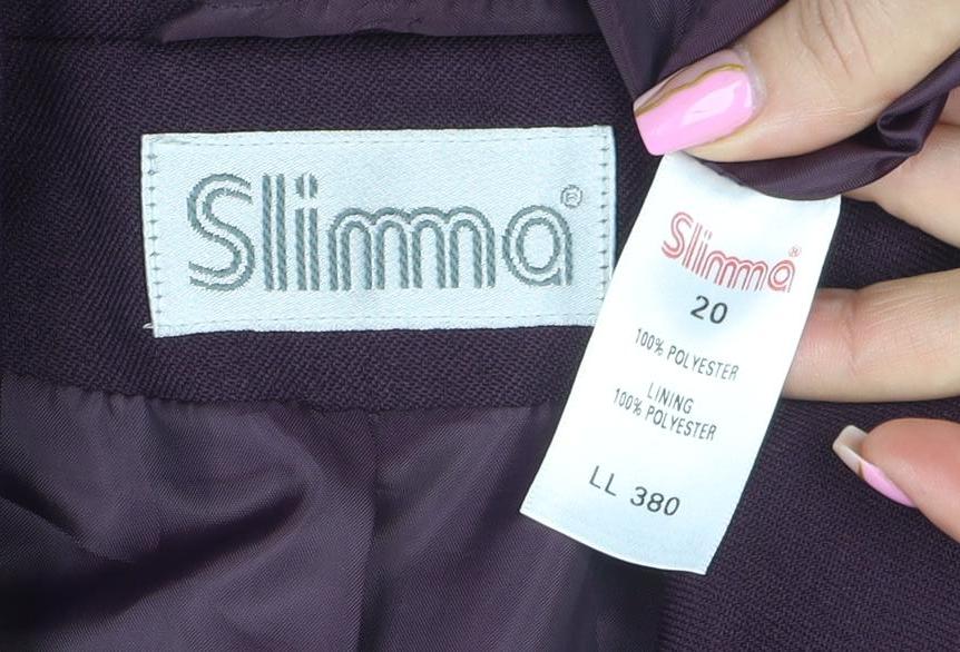 Slimma Women's Purple Size 20 Classic Lined Two-Button Blazer