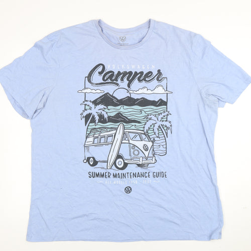 Volkswagen Men's Blue 2XL Camper Graphic Short Sleeve T-Shirt