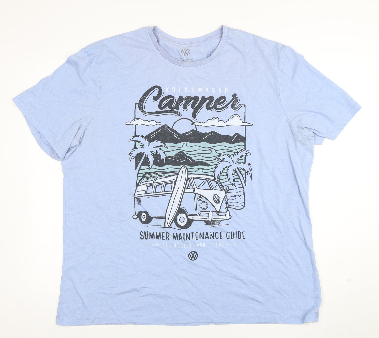 Volkswagen Men's Blue 2XL Camper Graphic Short Sleeve T-Shirt