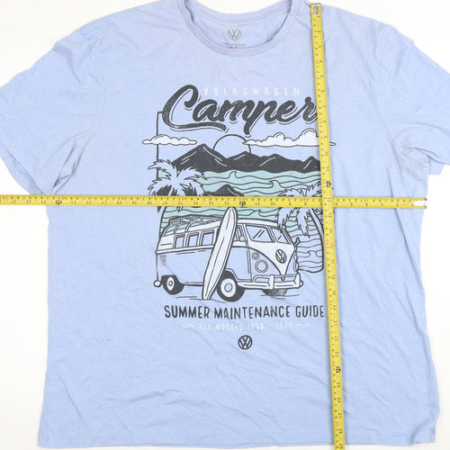 Volkswagen Men's Blue 2XL Camper Graphic Short Sleeve T-Shirt