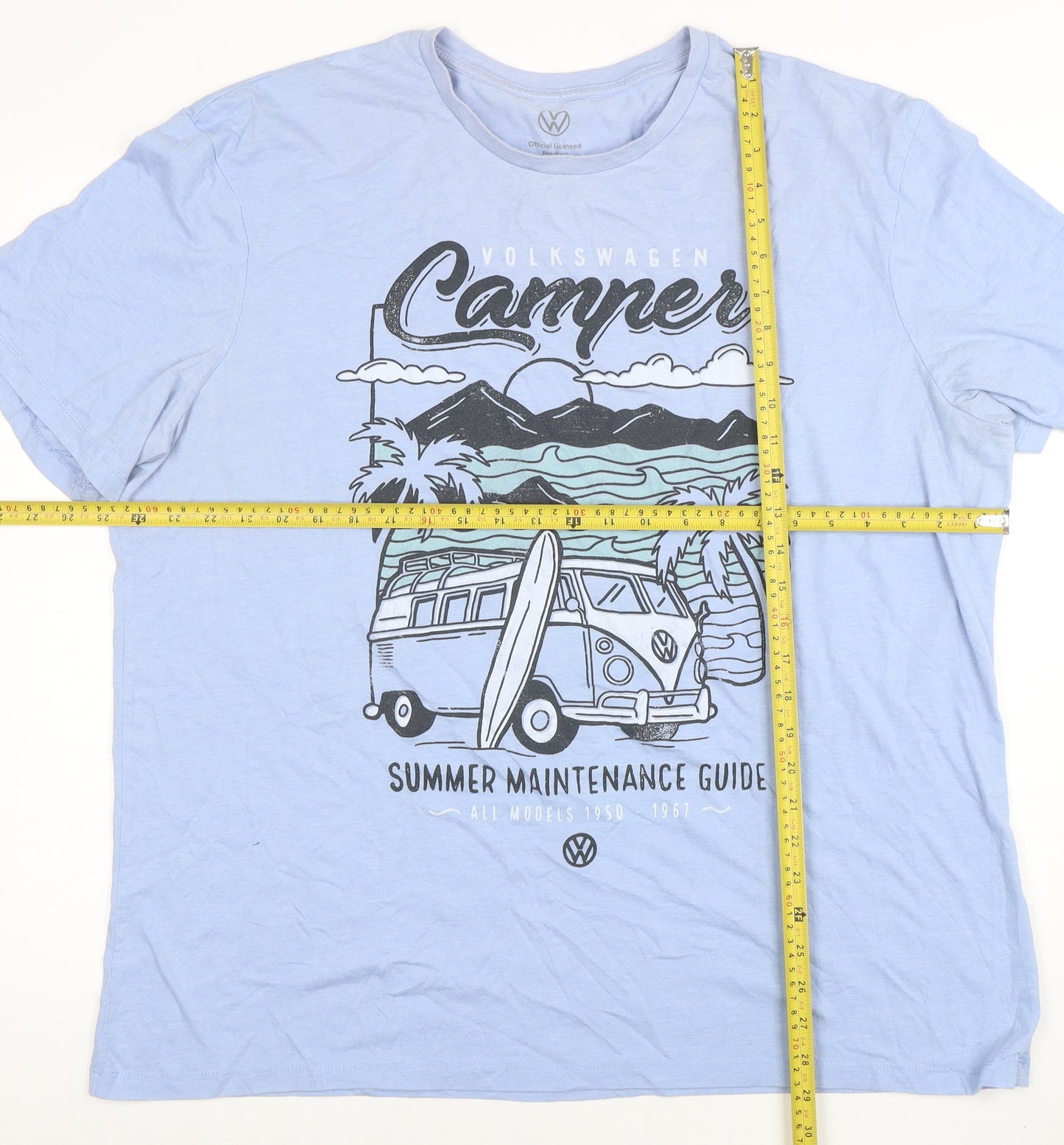 Volkswagen Men's Blue 2XL Camper Graphic Short Sleeve T-Shirt