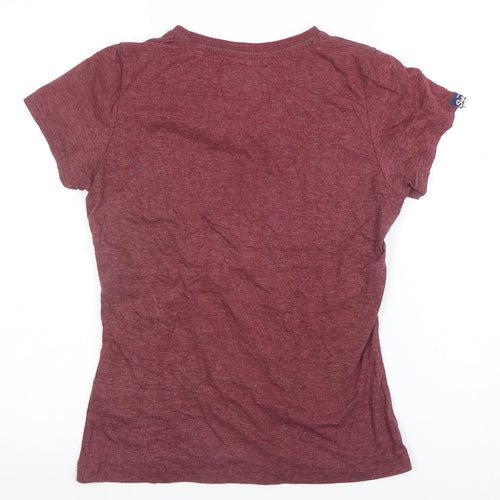 Superdry Womens Red Sequin Team 65 Slim Fit T-Shirt Size M
