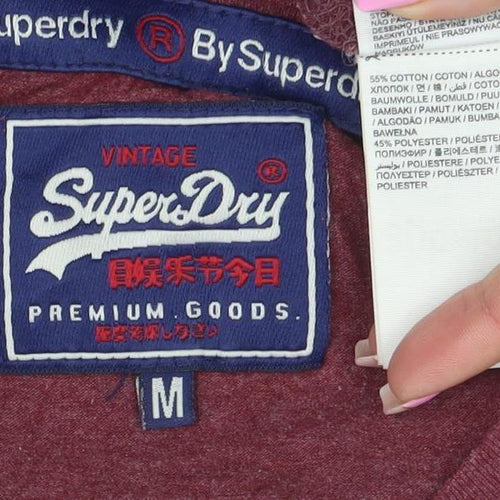 Superdry Womens Red Sequin Team 65 Slim Fit T-Shirt Size M