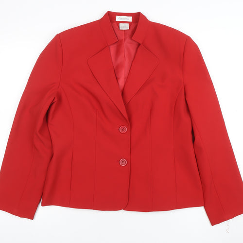 Marks and Spencer Women Red Two-Button Blazer Jacket Size 14