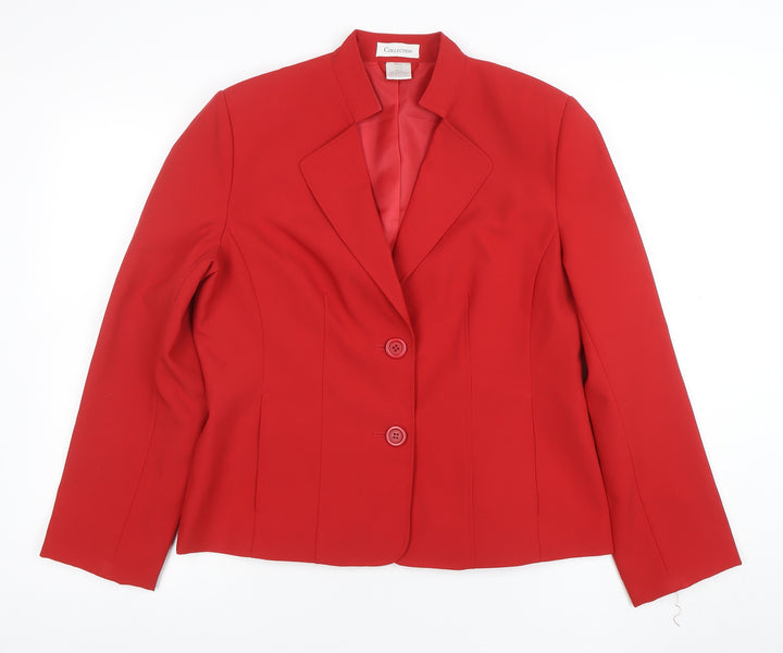 Marks and Spencer Women Red Two-Button Blazer Jacket Size 14