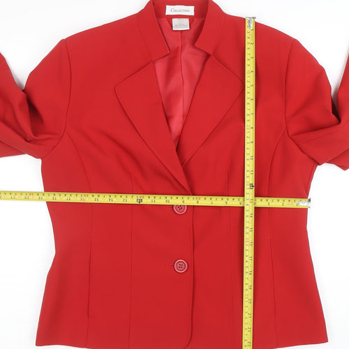 Marks and Spencer Women Red Two-Button Blazer Jacket Size 14