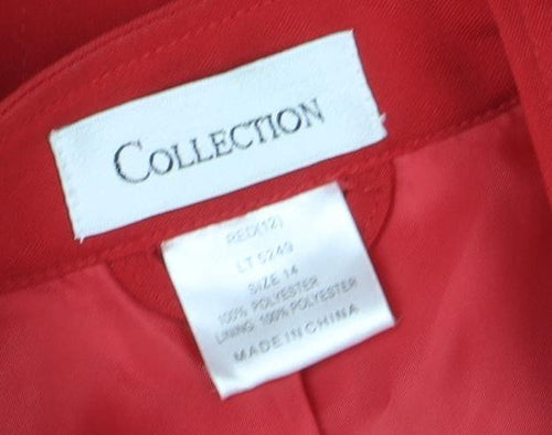 Marks and Spencer Women Red Two-Button Blazer Jacket Size 14